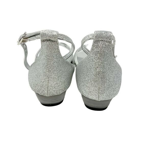 Easy Street Tarrah Wedge Sandal Silver Glitter 6.5 - Picture 3 of 7